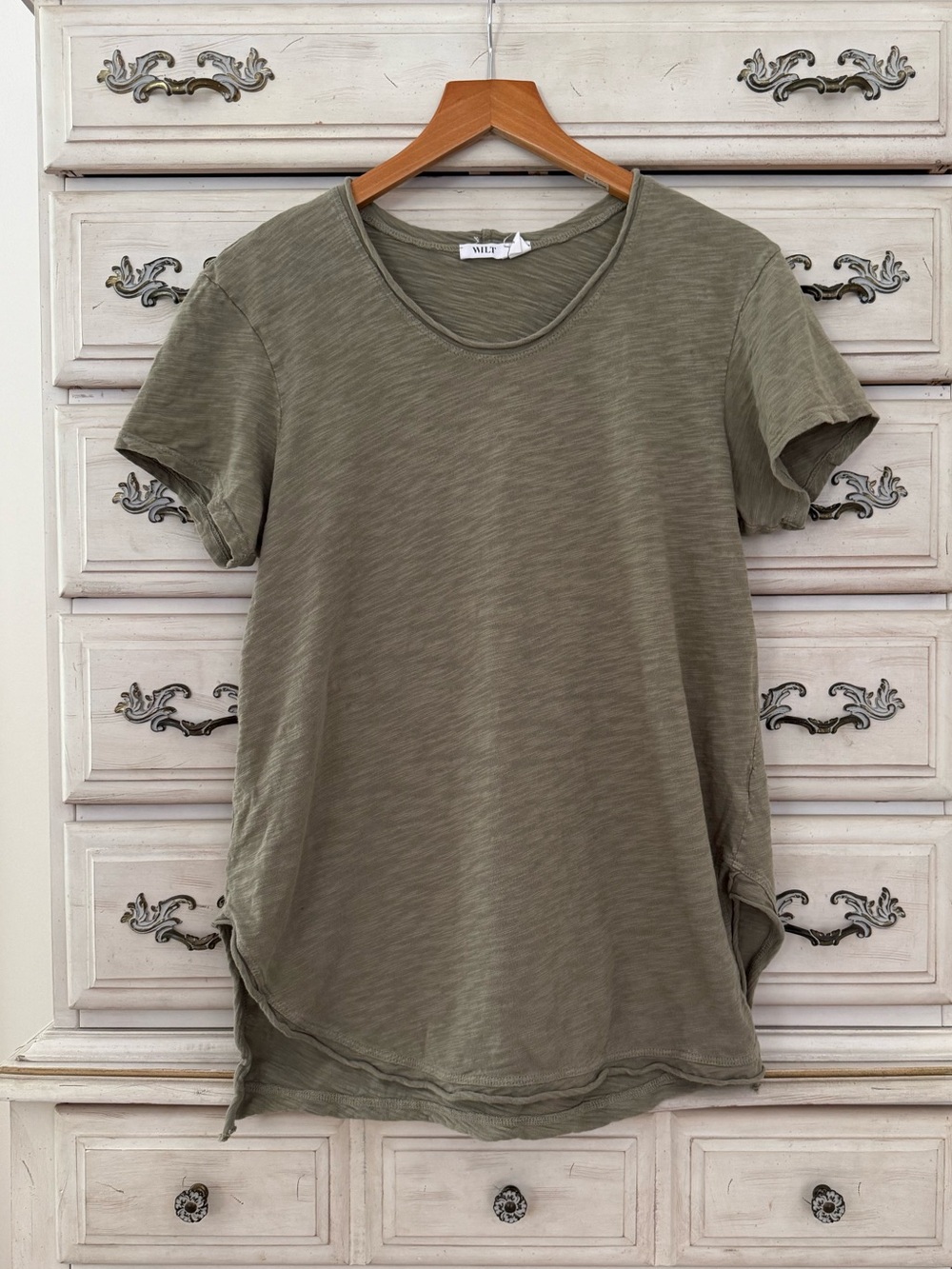 Wilt Olive Slub Cotton Top